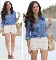 short con encajes de vestir